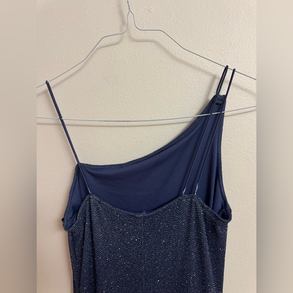 Vintage I.N. San Francisco Sparkley Evening Dress midnight Blue - Picture 6 of 12